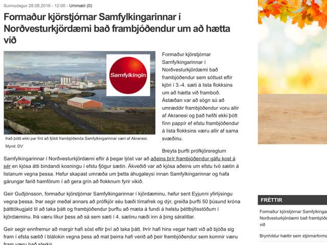 Prófkjör: Kosið eftir svefnstað