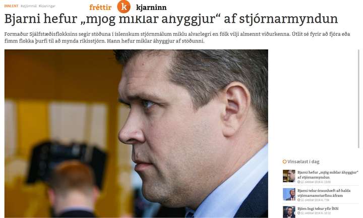 Áhyggjur Bjarna Benediktssonar