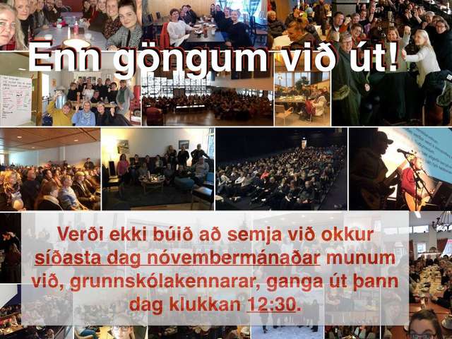 Útganga kennara klukkan 12:30 á miðvikudag