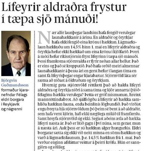 Aldraðir og öryrkjar undir kjaranefnd