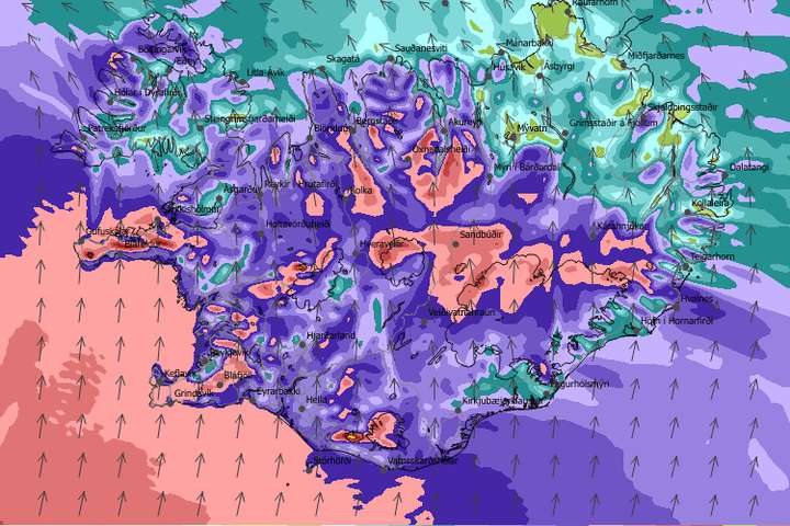 Hættulega vont veður gengur yfir allt landið