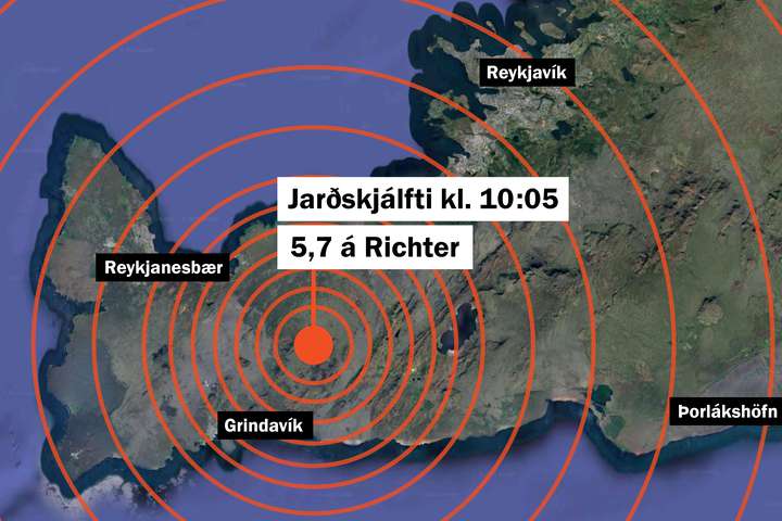 Stórir skjálftar ríða yfir Reykjanesið og höfuðborgarsvæðið