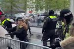 Myndband: Lögregla sprautaði piparúða og hrinti mótmælendum