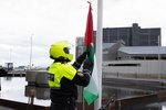 Myndir: Skiptu út íslenska fánanum við utanríkisráðuneytið