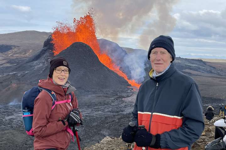 Gekk 89 ára gamall að eldgosinu: „Stórkostlegt“