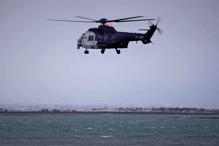 Fékk heilaslag en enga björgunarþyrlu