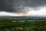 Mengunarþoka frá gosinu liggur yfir landinu