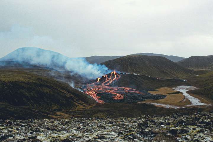 Litla gosið í Geldingadal gæti gasmengað höfuðborgarsvæðið í dag