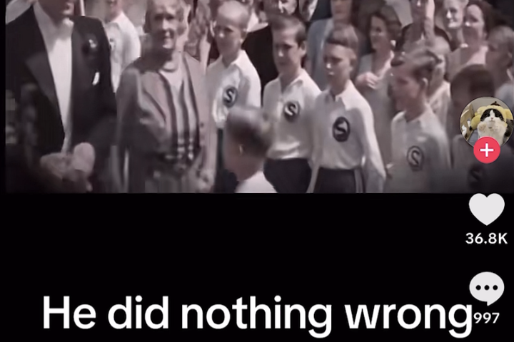 Deildi efni til varnar Hitler á TikTok