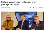 BBC: Ríkisstjórn Íslands fallin vegna barnaníðingshneykslis
